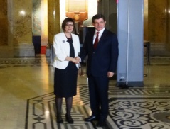 28 December 2015 National Assembly Speaker Maja Gojkovic and the Prime Minister of Turkey Ahmet Davutoglu